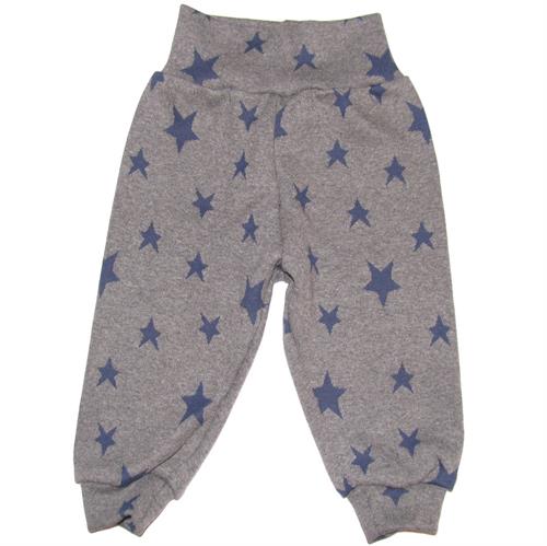 LT-design bukser uld grå med blå stjerner str. 74