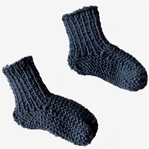 LT-design præmatur sokker uld mellemblå - GOTS, str. 38