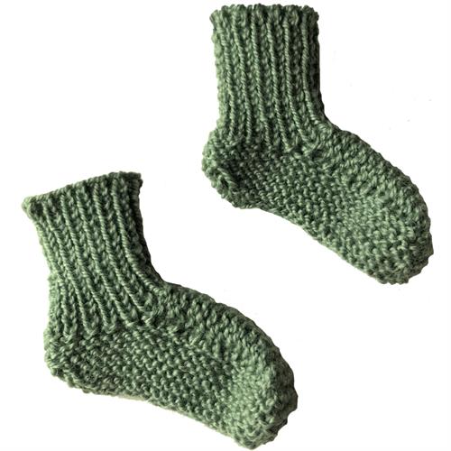 LT-design præmatur sokker uld støvet grøn - GOTS, str. 44